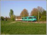 Am 14.04.2007 war der 6. Zug der Linie U5 gemischtfarbig unterwegs, mit den Ptb-Triebwagen 702 und 750, aufgenommen bei der Abfahrt aus der Endstation Preungesheim.