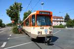 VGF Düwag Pt Wagen 148 am 30.06.18 zum Abschied der Ptb Wagen auf der Linie U7 den ganzen Tag Unterwegs