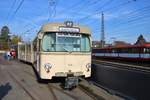 VGF Fahrzeugparade zum Jubiläum 50 Jahre U-Bahn Frankfurt am Main am 06.10.18 in Heddernheim mit Düwag U1 Wagen 1001 (Prototyp) 