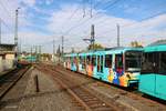 VGF Bombardier U5-25 Wagen 614 am 06.10.18 in Frankfurt Heddernheim vom Bahnsteig aus fotografiert