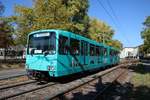 VGF Düwag U3 Wagen 466 am 13.10.18 zur U3 Wagen Abschiedsfahrt in Frankfurt am Main Industriehof auf der U7