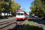 VGF Düwag U2 Wagen 305+304 am 13.10.18 beim U3 Wagen Abschied unterwegs in Frankfurt am Main Industriehof