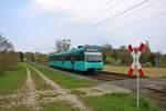 VGF Düwag U4 Wagen 501 am 13.04.19 in Frankfurt am Main Kalbach als U9