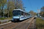 VGF Bombardier U5-50 Wagen 889 am 23.04.21 in Frankfurt am Main 