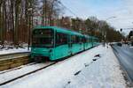 VGF Bombardier Flexity Swift U5-50 Wagen 819 am 10.01.22 in Oberursel Hohemark