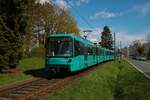 VGF Bombardier Flexity Swift U5-50 Wagen 801 am 09.04.22 in Oberursel auf der U3 