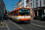 VGF Düwag U3 Wagen 153 am 14.08.22 als Sonderwagen zum Jubiläum 45 Jahre B-Strecke in Frankfurt am Main