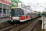 VGF Bombardier Flexity Swift U5-25 Wagen 641 am 01.04.23 auf der Linie U7 in Frankfurt am Main