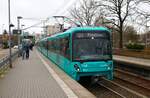 VGF Bombardier Flexity Swift U5-75 Wagen 903 am 03.02.24 in Frankfurt Industriehof