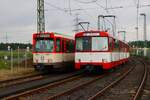 VGF Sonderfahrt mit Düwag Pt-Wagen 138 und Düwag U2 Wagen 135 im Stadtbahnnetz Frankfurt am Main.