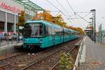 VGF U-Bahn Frankfurt am Main Bombardier Flexity Swift U5-75 Wagen 857 in Enkheim auf der C-Strecke am 11.10.25