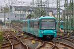 VGF U-Bahn Frankfurt am Main Bombardier Flexity Swift U5-50 Wagen 836 in Heddernheim auf der A-Strecke am 11.10.25 vom Bahnsteig aus fotografiert