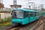 VGF U-Bahn Frankfurt am Main Bombardier Flexity Swift U5-50 Wagen 840 in Heddernheim auf der A-Strecke am 11.10.25 vom Bahnsteig aus fotografiert