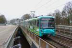 VGF U-Bahn Frankfurt Bombardier Flexity Swift U5 Wagen 891 am 26.02.26 in Frankfurt am Main auf der Linie U7