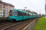 VGF U-Bahn Frankfurt Bombardier Flexity Swift U5 Wagen 857 am 26.02.26 in Frankfurt am Main auf der Linie U7