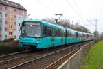 VGF U-Bahn Frankfurt Bombardier Flexity Swift U5 Wagen 639 am 26.02.26 in Frankfurt am Main auf der Linie U7