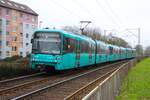 VGF U-Bahn Frankfurt Bombardier Flexity Swift U5 Wagen 620 am 26.02.26 in Frankfurt am Main auf der Linie U7
