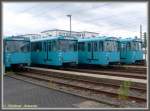 Abstellanlage Oberursel-Bommersheim am 21.06.2008 mit den U2h-Triebwagen 333, 352, 311 und 305 (von links nach rechts) letzterer ist einer der ltesten seiner Bauart (Baujahr 1968) die bei der