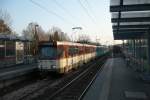 PTB-Tw 697 und 2 andere PTB-Tw auf der Linie U6 (Ostbahnhof-Praunheim(Heerstrae) bei der Einfahrt in die Station Stephan-Heise-Strae.