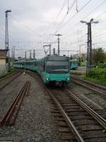 Ein U4 Wagen Zug der VGF am 30.04.11 in Heddernheim 