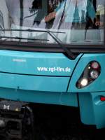 Die Scheinwerfer eines Bombardier U5 Wagen der VGF am 13.09.13 in Frankfurt