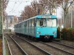 VGF Düwag U2 Wagen 383 am 31.10.14 in Frankfurt auf der Linie U4