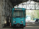 VGF Düwag Ptb Wagen 702 abgestellt am 14.04.16 in Frankfurt Eckenheim.