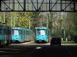 VGF Düwag Ptb Wagen 731 abgestellt am 14.04.16 in Frankfurt Eckenheim.