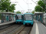 VGF Bombardier U5-25 Wagen 688 und 657 am 25.05.16 in Frankfurt Enkheim