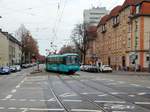 VGF Bombardier U5-25 Wagen 692 am 14.01.17 in Frankfurt am Main Eckenheim beim Ausrücken aus dem Betriebshof