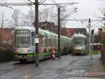 2588a und 2035a der stra bei der Endhaltestelle Garbsen,fotografiert am 23.03.2009