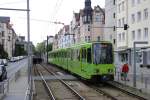 TW 6157, verlsst die Haltestelle Lortzingstare, und wird in Tunnel einfahren.