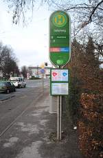 Straenbahnhaltestelle  Safariweg , der Stadtbahn Hannover am 09.01.2011 in Hannover