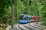 4051 auf dem erneuerten Bahnkörper kurz vor der Haltestelle Neuenweg am 17.08.2019.