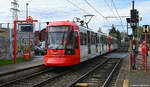 5318 mit 5312 während einer Testfahrt in Köln an der Haltestelle Kalker Friedhof am 30.03.2023.