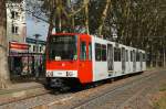 B-Wagen 2105 an der Haltestelle Weinsbergstr./Grtel als umgeleitete Linie 5 wegen der Baustelle auf der Subblerather Strae am 28.09.2012.