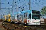 Niederflurwagen 4083 auf der Deutzer Brcke am 03.08.2013.