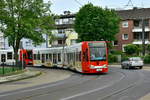 Die Niederflurwagen 4039 und 4078 als Fahrschule auf der Margaretastraße am 11.05.2018.