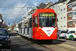 B-Wagen 2401 (ex 2101) wurde als 23. Fahrzeug der Serie 2100 zur Serie 2400 fertig saniert und wird in Kürze den 2000-km-Test antreten. Hier unterwegs auf der Neusser Straße am 03.03.2020.

Die aktuelle Liste der 2400er:

Alle Fahrzeuge die umgebaut sind oder sich im Umbau befinden in Reihenfolge:

01: 2422 ex 2122 Liniendienst
02: 2412 ex 2112 Liniendienst
03: 2426 ex 2196 Liniendienst
04: 2428 ex 2199 Liniendienst
05: 2421 ex 2121 Liniendienst
06: 2416 ex 2116 Liniendienst
07: 2425 ex 2195 Liniendienst
08: 2402 ex 2102 Liniendienst
09: 2427 ex 2198 Liniendienst
10: 2417 ex 2117 Liniendienst
11: 2404 ex 2104 Liniendienst
12: 2403 ex 2103 Liniendienst
13: 2420 ex 2120 Liniendienst
14: 2409 ex 2109 Liniendienst
15: 2405 ex 2105 Liniendienst
16: 2423 ex 2193 Liniendienst
17: 2407 ex 2107 Liniendienst
18: 2424 ex 2194 Liniendienst
19: 2406 ex 2106 Liniendienst
20: 2418 ex 2192 Liniendienst
21: 2413 ex 2113 Liniendienst
22: 2411 ex 2111 Liniendienst
23: 2401 ex 2101 in Kürze 2000-km-Test
24: 2408 ex 2108 Umbau
25: 2419 ex 2119 Umbau
26: 2410 ex 2110 Umbau
27: 2415 ex 2115 Umbau
28: 2414 ex 2114 Umbau