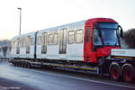 Am 11.12.2020 wurde der erste von 27 Bombardier Flexity Swift HF6 5301 in Köln angeliefert.