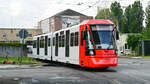 Neufahrzeug HF6 5309 absolvierte seine erste Fahrt auf öffentlichen Kölner Gleisen. Hier auf der Kreuzung Simonskaul/Mönchsgasse am 24.06.2022.