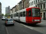 Eine Doppeltraktion aus Stadtbahnwagen B der dritten Generation der KVB auf der Luxemburger Strae in Kln als Zug der Linie 18 (Vorgebirgsbahn) nach Thielenbruch am 14.06.2004.