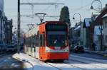 Niederflurwagen 4514 auf der Aachener Strae im Stadtteil Weiden auf Hhe des Frechener Weges am 08.12.2012.