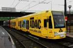 Niederflurwagen 4098 hat eine neue Ganzreklame fr den  ADAC  erhalten. Hier zu sehen in Merkenich am 25.02.2013.