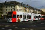 4076 mit neuer KVB Eigenwerbung fr das Aktiv 60 Ticket auf der Kreuzung Aachener Str./Grtel am 10.11.2013.