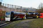 4115 mit neuer Ganzreklame  Flex Fitness  in der Wendeschleife Brück Mauspfad am 26.02.2014.
