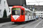 2425 (ex 2195) wurde als siebter B-Wagen der Serie 2100 saniert und zur Serie 2400 umgebaut. Hier zu sehen bei seiner ersten Ausfahrt nach seiner Sanierung auf dem Simonskaul am 22.01.2015.