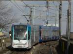 Eine Stadtbahn bei der Einfahrt im Heumarkt. 10.3.2007