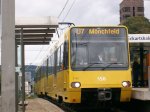 TW 3145/3146 der SSB-AG als U7 Mnchfeld Kurs: 07-09 am 18.09.2011 am Eckhardshaldenweg (Pragfriedhof) in Stuttgart.