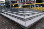 Bahnsteigtreppe / Treppenbahnsteig -    Haltestelle Eugensplatz an der Stadtbahnlinie U15 in Stuttgart.